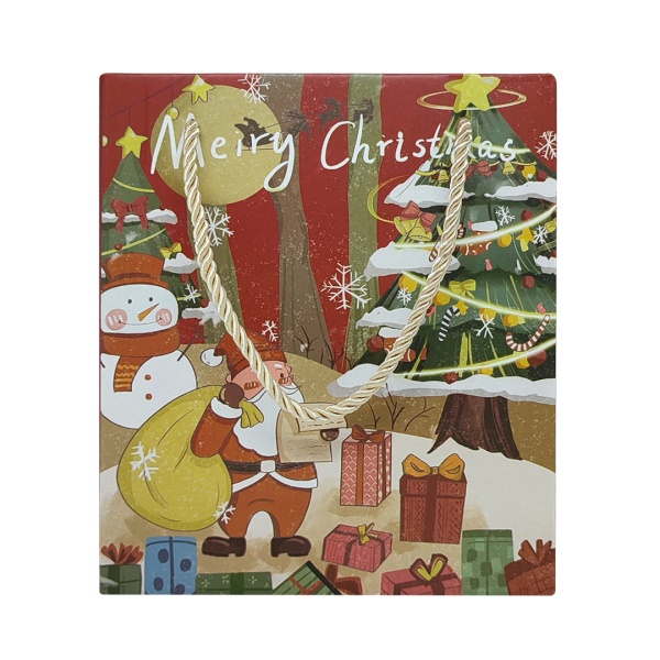 Кружка с крышкой и ложкой 400 мл 9*9 см Дед мороз с елкой