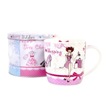 Кружка 350мл I love shopping