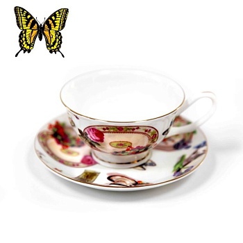 Чайные пары 2 персоны Натюрморт с розой