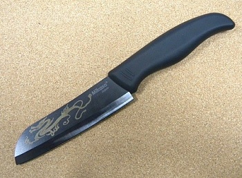 Нож 12,5см. santoku черный Dragon