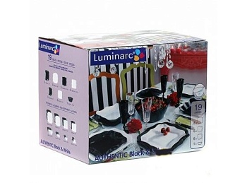 Сервиз столовый 19 предметов 6 персон черный, белый Authentic