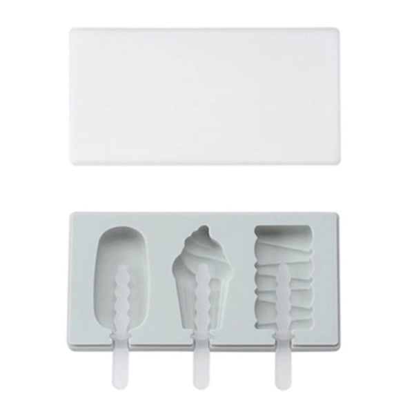 Форма для мороженного 3 ячейки+крышка 18*9 см