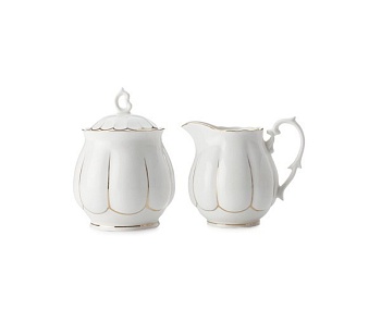 Набор сахарница, молочник белый Свежее дыхание