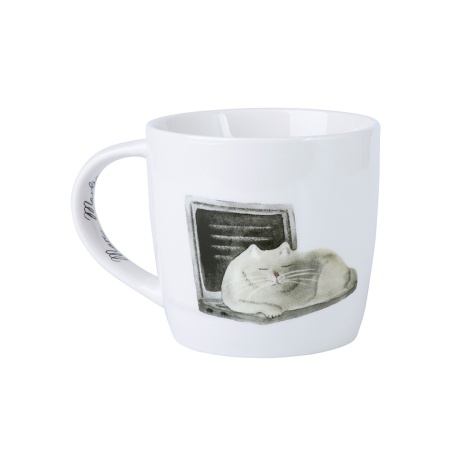 Кружка 400 мл. Кот на ноутбуке