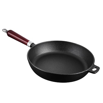 Сковорода чугунная 27см деревянная ручка