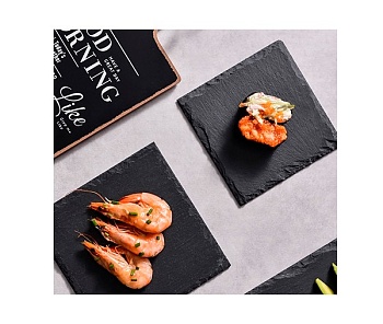 Доска для стейка квадратная, 25см. сланец