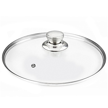 Крышка 32 см стекло стальная ручка