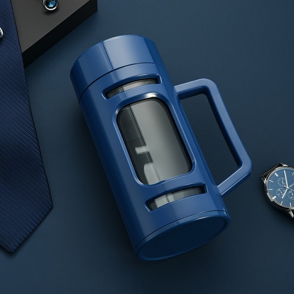 Термокружка стекло 750мл, синяя