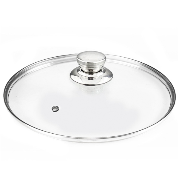 Крышка 32 см стекло стальная ручка