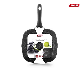 Сковорода гриль квадратная, 28см. Natura