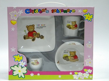 Набор детский  4 предмета Медвежонок