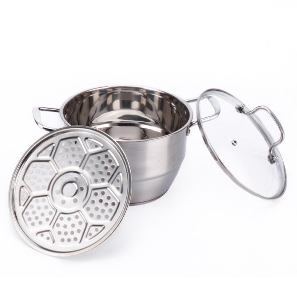 Кастрюля со вставкой 22см. с крышкой Helth