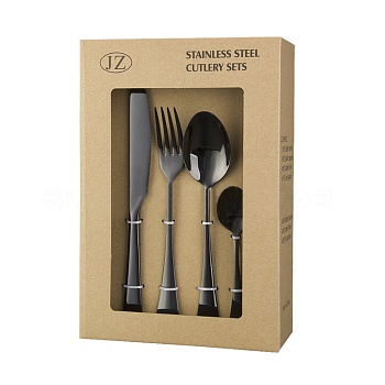 Набор столовых приборы 6 пер 24 предмета черный