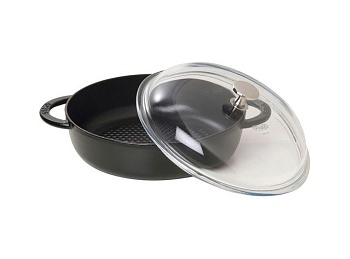 Сотейник с крышкой соты 28см. 3,7л  черный