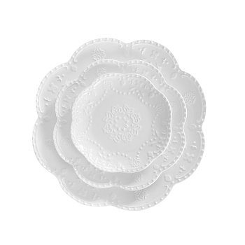 Набор тарелок 3 предмета 26,5см,20см,15см Кружево