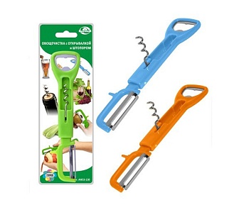 Овощечистка-штопор 3 в 1