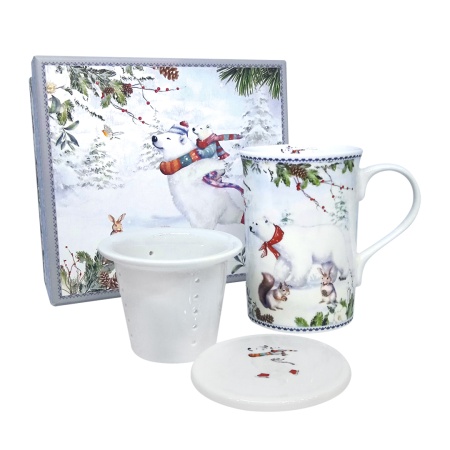 Кружка заварочная 300мл, Белый медведь