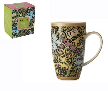 Кружка 0.42л. черная Золотая лилия