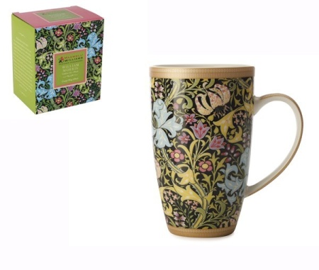 Кружка 0.42л. черная Золотая лилия