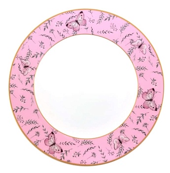 Тарелка 20см. 4шт розовая Камея