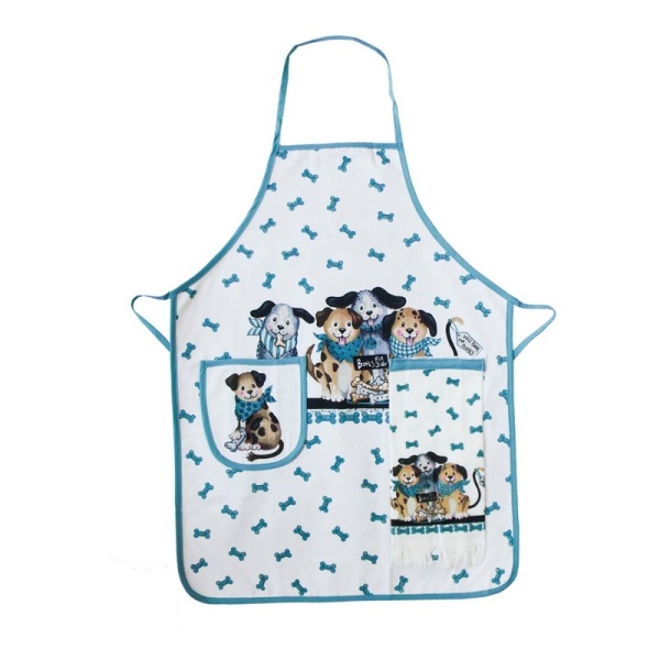 Фартук 70*51см. +полотенце 36см. Собачки