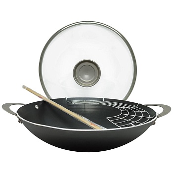 Wok set с крышкой антипригарный 34см Yatra