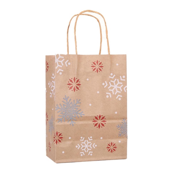 Пакет 33*26*12 см бумажная ручка Снежинки