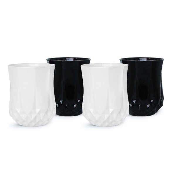 Стакан 320мл. 4шт O-F Longchamp Black White