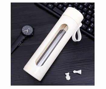 Бутылка для воды стекло, пластик, 0,5л. фиолетовая