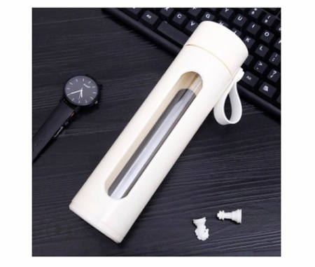 Бутылка для воды стекло, пластик, 0,5л. фиолетовая