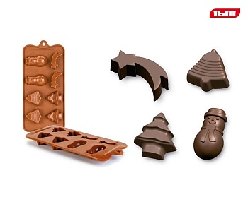 Форма для шоколада, новогодняя 8 ячеек силикон 10,5*21*2,5см. I