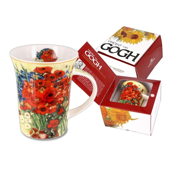 Кружка 350 мл., Красные маки и маргаритки Винсент ван Гог