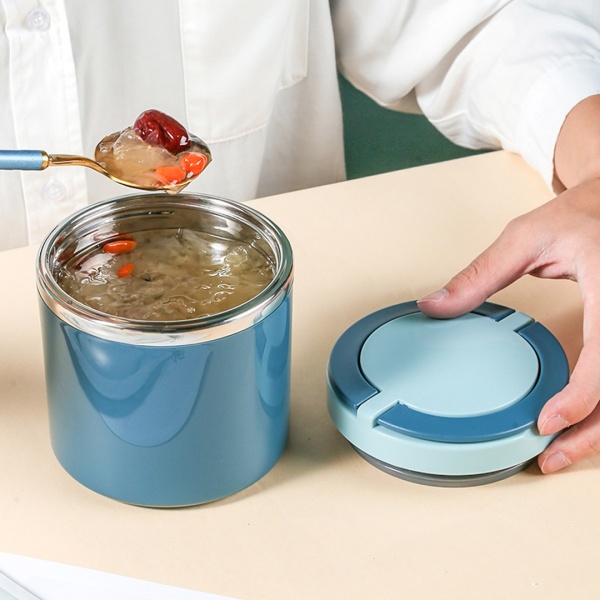 Ланч бокс пластиковый для супа 0,6л 11 см зеленый