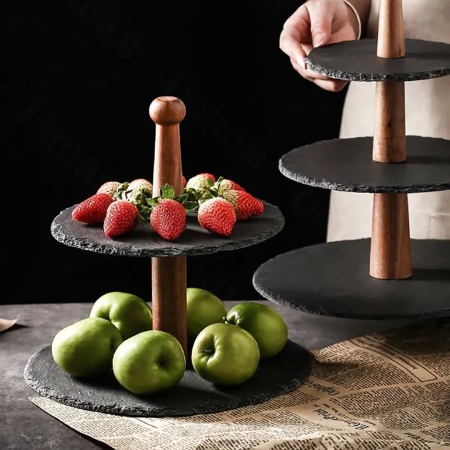 Горка 2 яруса 25*20см, сланец, дерево