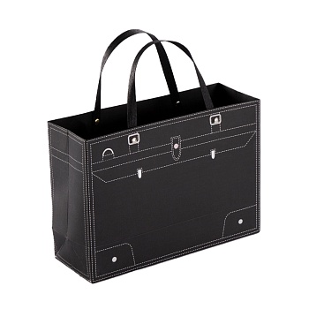 Пакет 35*26*13см, ручки тесьма, черный