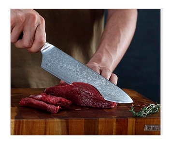 Нож поварской дамаск черн 20см. Konedi