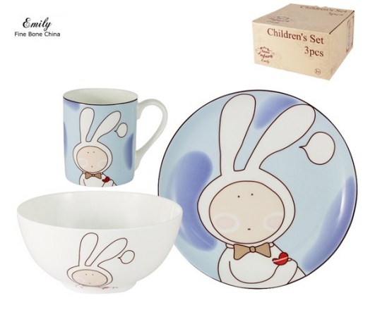 Набор детский  3 предмета Зайчонок