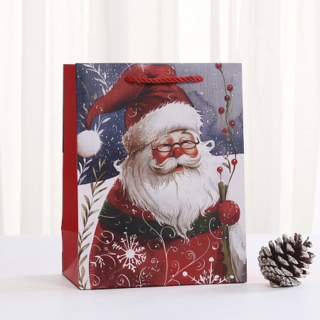 Пакет 23*18*10см, ручка тесьма в ассортименте Новогодний