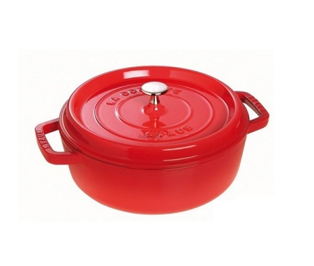 Кокот круглый, вишневый 26см. 3,8л.