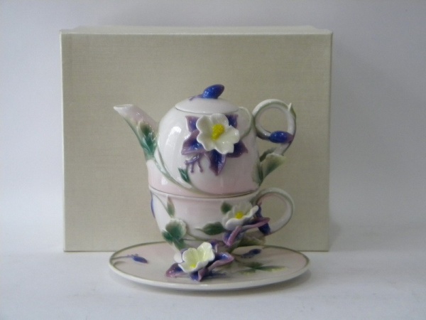 Набор чайный 3 предмета  White & Purple