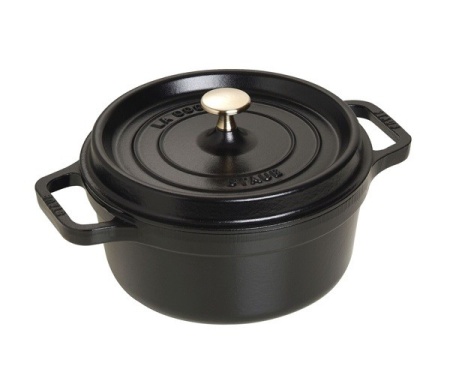 Кокот круглый, черный 22см 2,6л