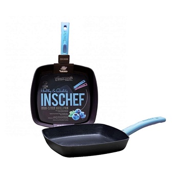 Сковорода квадратная 29*26см. голубая ручка Anercook