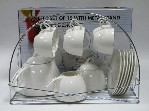 Набор кофейный 15 предметов 6 персон 90мл. Etna Gold