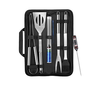 Набор для барбекю 5 предметов термометр +сумка