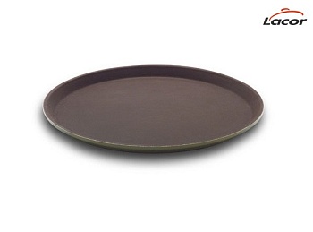 Поднос круглый 36см. коричневый