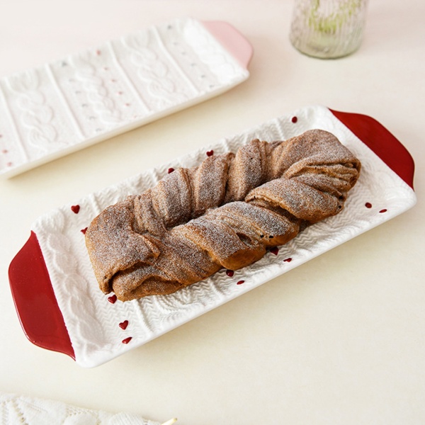 Блюдо прямоугольное  34,3*14,2*3,5см, красное Wool