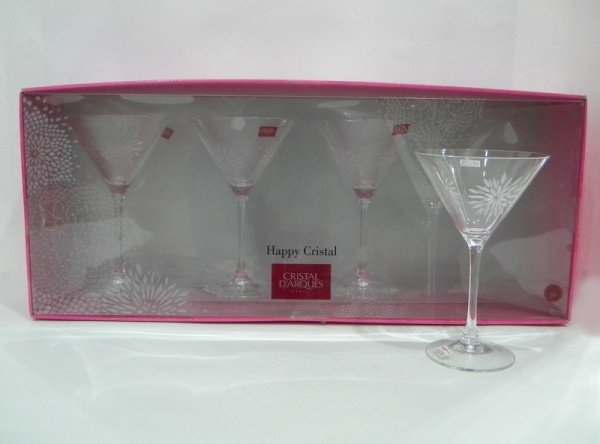 Рюмка 300мл.коктельная 4шт Happy Cristal
