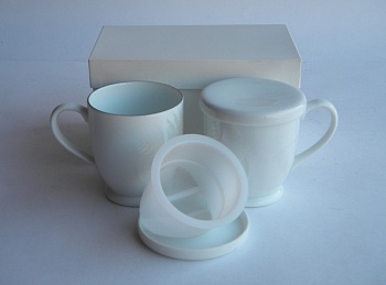 Набор кружек заварочных 2шт Папоротник M 0,3 л. в подарочной упаковке