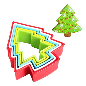 Форма для печенья, 5предметов пластик Елка