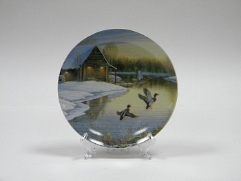 Тарелка настенная 18см Зимний лес